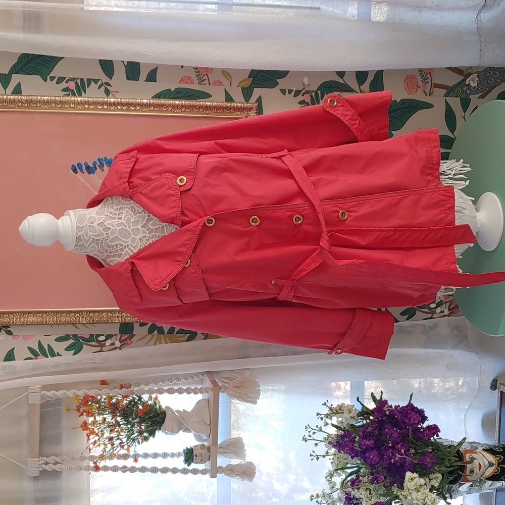 Vintage coral Weather Tamer Jacket Belted Size 2x